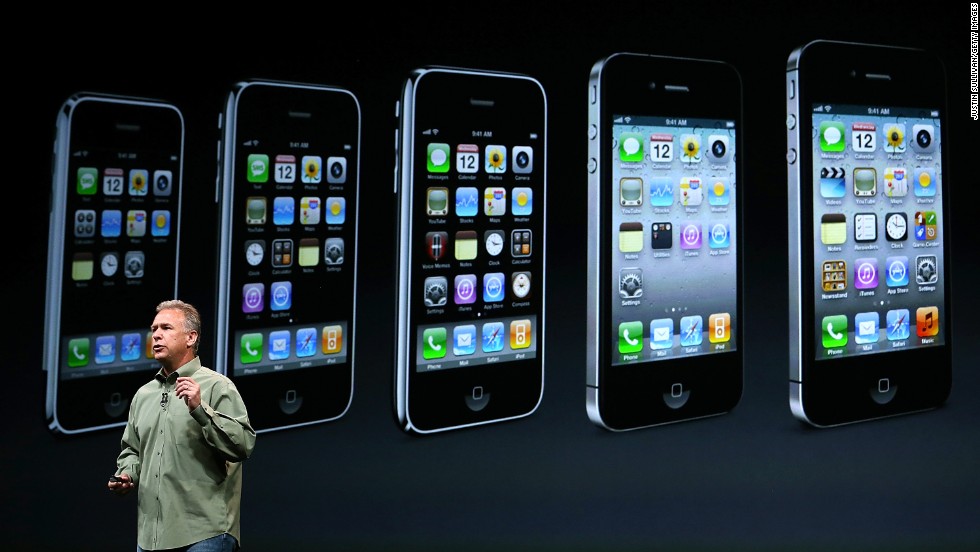 Apple marketing chief Phil Schiller announced the iPhone 5 on September 12, 2012, in San Francisco. The new model featured a slightly larger screen and a new connector for charging the battery.