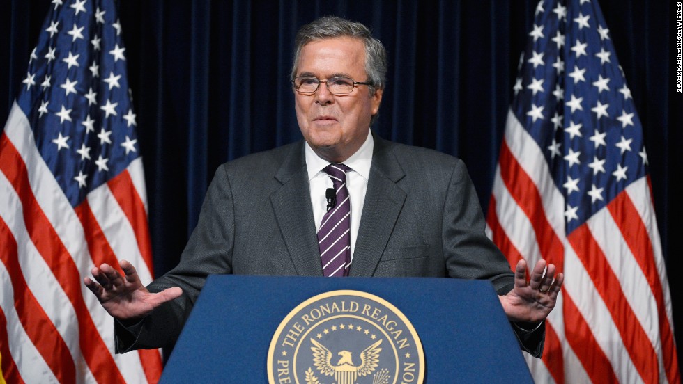 Former Florida Gov. Jeb Bush has said his decision to run for the Republican nomination will be based on two things -- his family and whether he can lift America's spirit. His father and brother formerly served as President. 