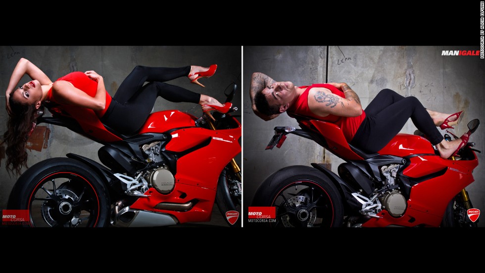 Role Reversal Men Model On Ducati Motorcycle