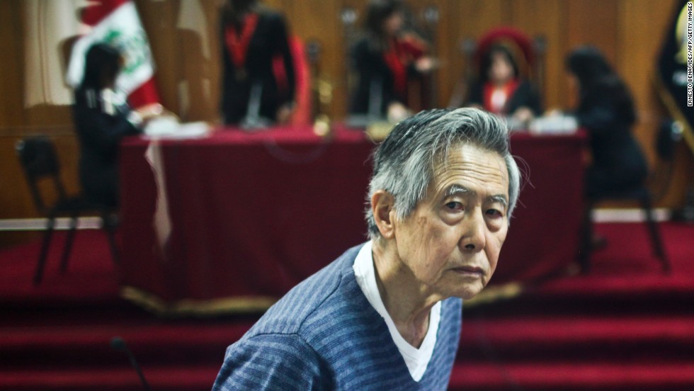 Former Peruvian President Alberto Fujimori appears in court in 2013.