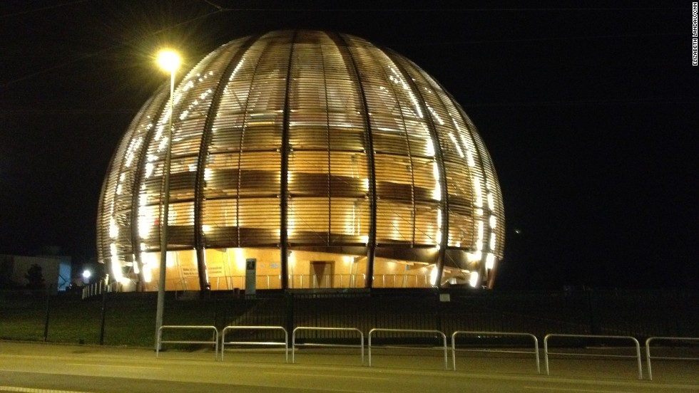 The Large Hadron Collider is located at CERN, the European Organization for Nuclear Research, near Geneva, Switzerland. This is CERN&#39;s Globe of Science and Innovation, which hosts a small museum about particle physics inside. The ATLAS experiment is housed underground nearby. 