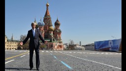 In May 2013, Kerry met with Russian President Vladimir Putin and visited the St. Basil Cathedral in Moscow's Red Square.