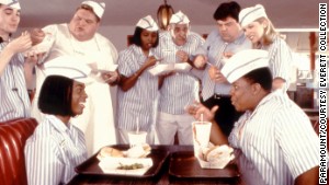 GOOD BURGER, Kel Mitchell, Abe Vigoda (center), Kenan Thompson, 1997, (c)Paramount/courtesy Everett Collection