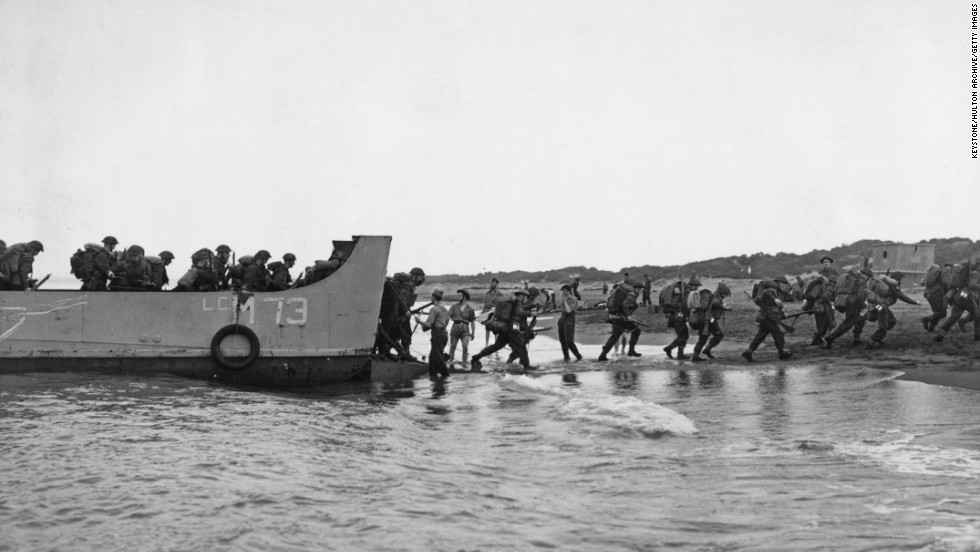 British troops land near Algiers, Algeria, during Operation Torch in November 1942. Operation Torch was the British-American invasion of Vichy-held French North Africa, and marked the first major action by the Western allies against the German army.