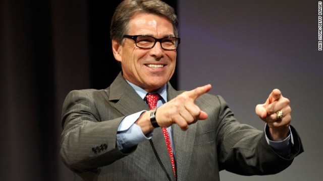 A protester interrupted former Texas Gov. Rick Perry&#39;s speech in Iowa on Saturday.