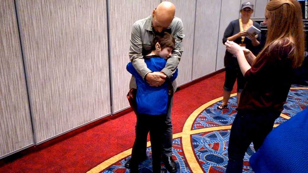 Is there a better surprise for a Trekkie than a visit from Patrick Stewart? The actor took some time out from his appearance at Atlanta's Dragon Con in August 2014 to meet a fan named Dawn Garrigus. The young girl has mitochondrial disease and asked to meet Stewart through the Make-A-Wish Foundation. Stewart talked with her for a while, signed autographs and gave her a heartwarming hug.