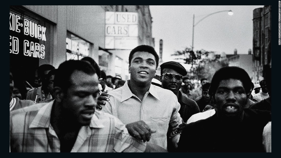 Ali walks through the streets of New York with members of the Black Panther Party in September 1970. Ali was sentenced to five years in prison for his refusal to enter the draft, and he was also stripped of his boxing title. The U.S. Supreme Court overturned Ali&#39;s conviction in 1971, but by that time Ali had already become a figurehead of resistance and a hero to many. &lt;a href=&quot;http://www.cnn.com/2016/06/02/sport/muhammad-ali-three-days/index.html&quot; target=&quot;_blank&quot;&gt;Related: Photographer fondly recalls his three days with Ali&lt;/a&gt;