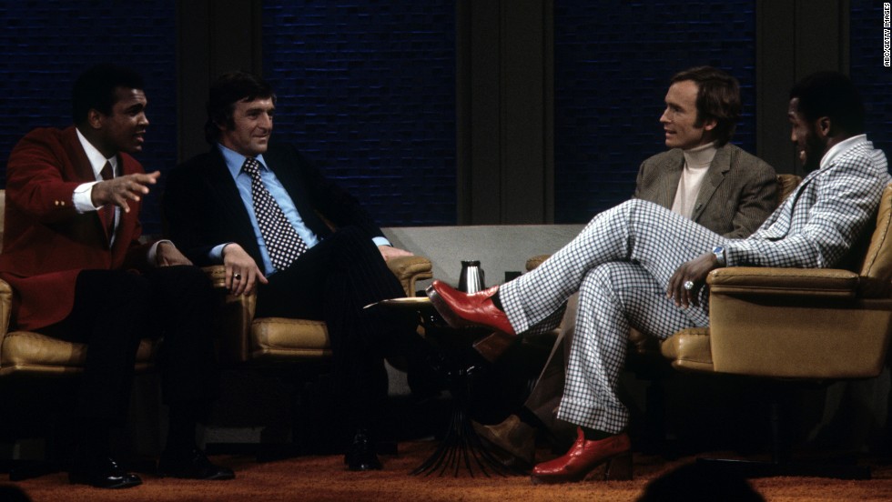 Ali and Frazier appear on &quot;The Dick Cavett Show&quot; in January 1974. The two got into a brawl in ABC&#39;s New York studio and were fined $5,000 each.