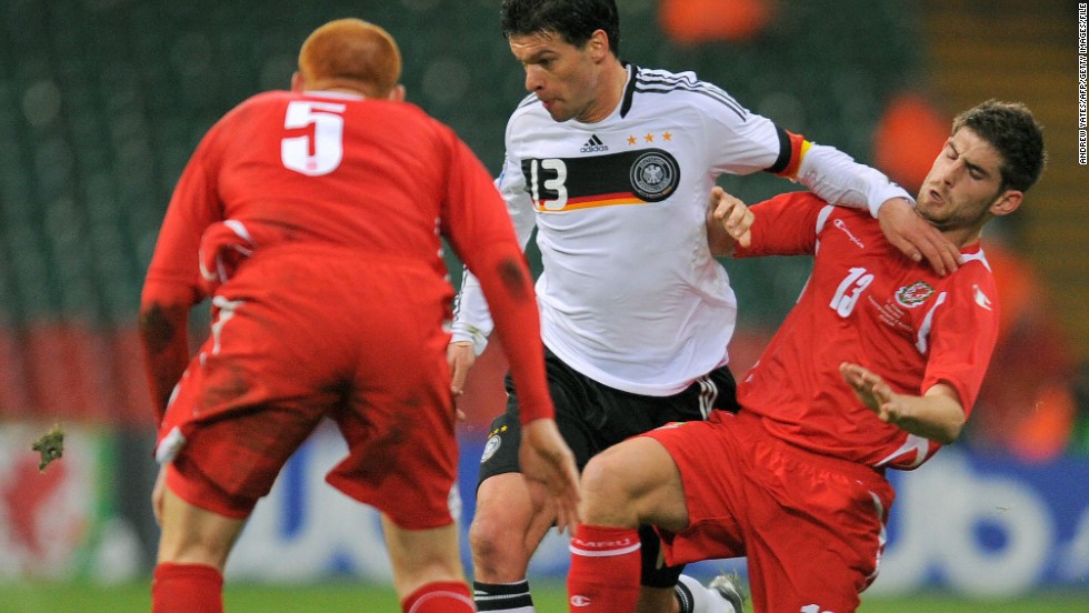 Evans (right) played for Wales on 13 occasions between 2008 and 2011.