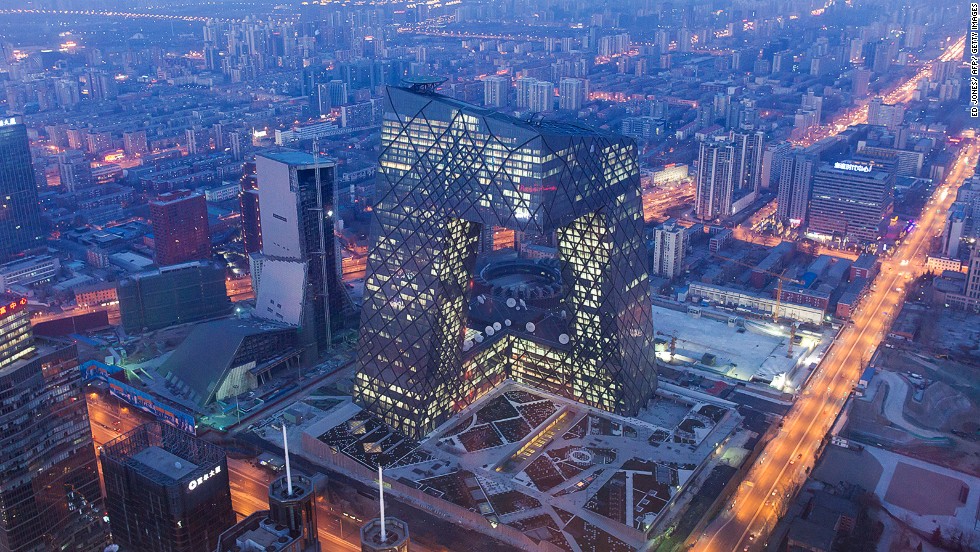 The CCTV headquarters, located in Beijing, was designed by OMA. It&#39;s nicknamed &quot;big pants&quot; by locals for its resemblance to trousers. 