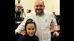 A file picture shows Iranian-American Washington Post correspondent Jason Rezaian and his Iranian wife Yeganeh Salehi posing while covering a press conference at Iran's Foreign Ministry in Tehran, on September 10, 2013. Tehran's chief justice Gholamhossein Esmaili confirmed the arrest of Washington Post correspondent Jason Rezaian and his wife, also a journalist, the official IRNA news agency reported. Rezaian, 38, has been the Post correspondent in Tehran since 2012 and holds both American and Iranian citizenship, according to the newspaper and his wife is an Iranian who has applied for US permanent residency and works as a correspondent for The Nation newspaper based in the United Arab Emirates, the Post said. AFP PHOTO/STRSTR/AFP/Getty Images