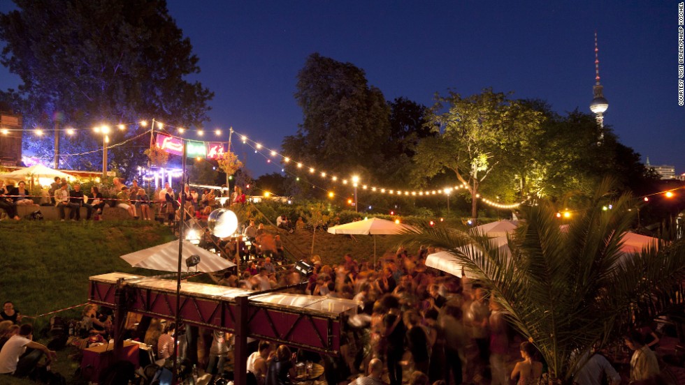 Crowds party in a popular Berlin night spot.