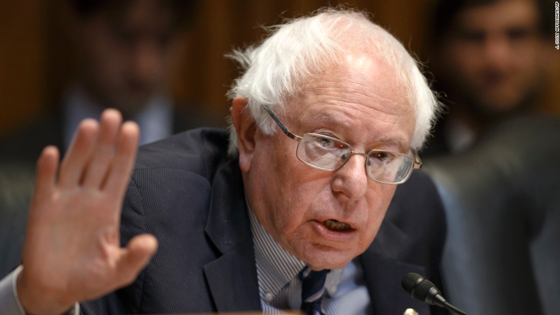 Senate Energy and Natural Resources Committee member Sen. Bernie Sanders, I-Vt., asserts an objection to Sen. Joe Manchin, D-W.Va., a Democratic sponsor of the long-stalled Keystone XL pipeline bill, as the committee met to advance the controversial project, Thursday, Jan. 8, 2015, on Capitol Hill in Washington.