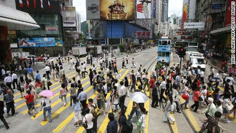 Last year's democracy protestors in Hong Kong were celebrated for their calm, friendly and safe demonstrations. Sunday shoppers can be a little more aggressive.