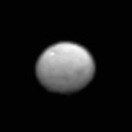 This processed image, taken Jan. 13, 2015, shows the dwarf planet Ceres as seen from the Dawn spacecraft. The image hints at craters on the surface of Ceres. Dawn's framing camera took this image at 238,000 miles (383,000 kilometers) from Ceres.