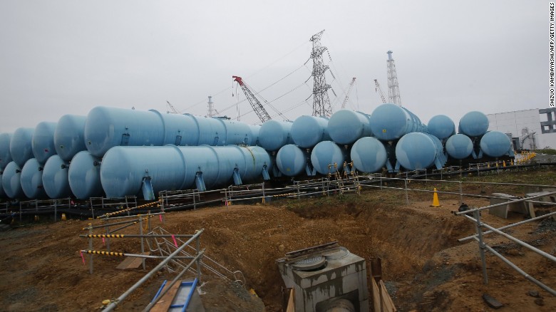 Water tanks for storing contaminated water pictured at the Fukushima Daiichi nuclear plant on Nov. 12, 2014.