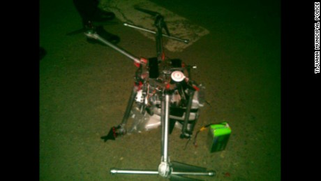 Tijuana police post photo of crashed drone.
