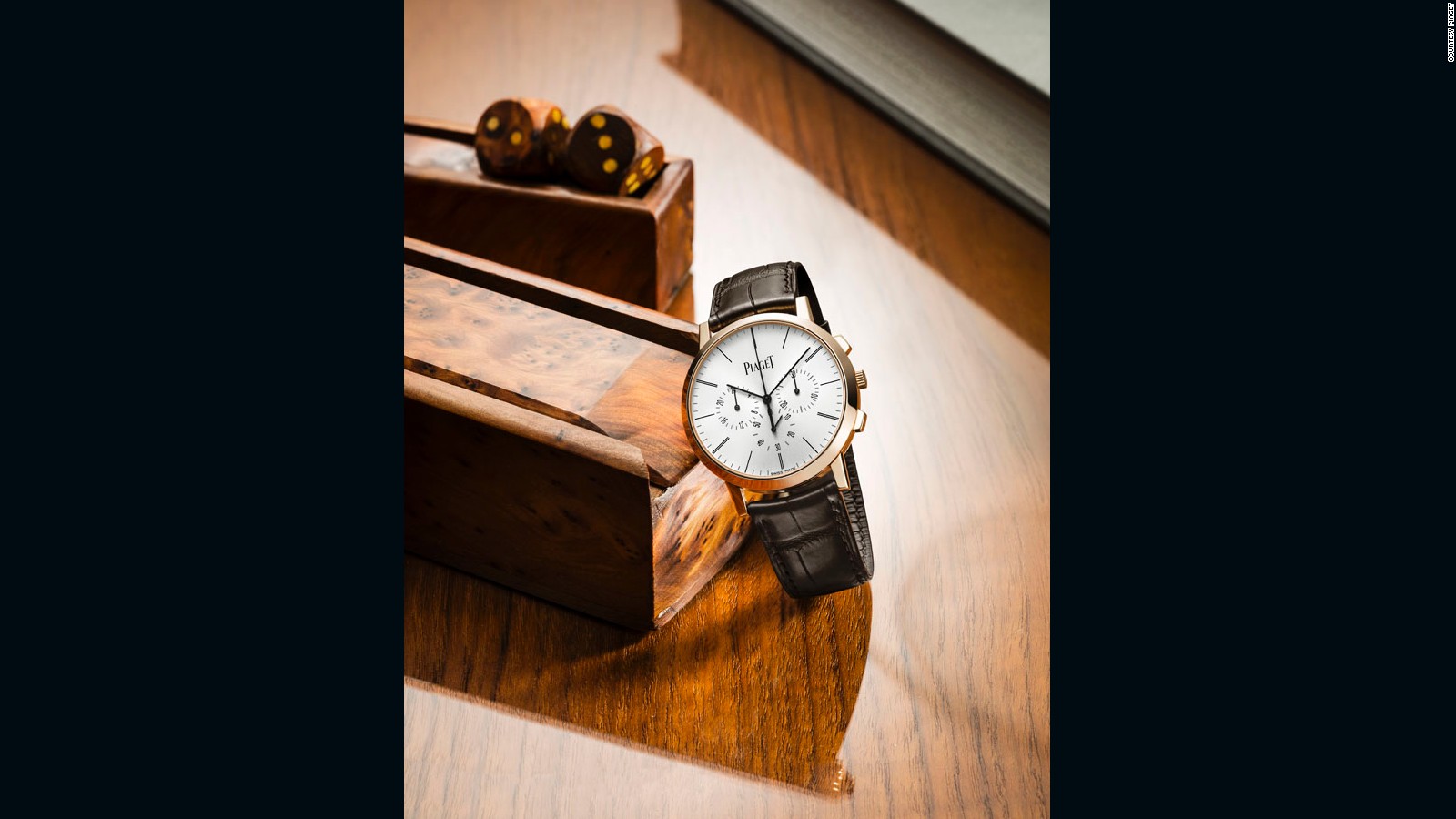 Piaget's Altiplano Chronograph, with its 4.6 mm movement and 8.24 mm case, is the thinnest chronograph in the world.