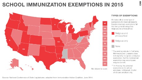 state vaccination exemptions vaccines national states religious vaccinations legislatures conference children medical cnn their allow laws who reasons requirements does
