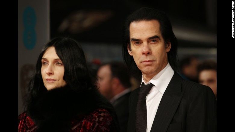 Nick Cave and his wife Susie Bick at the 2015 BAFTA Awards in London.