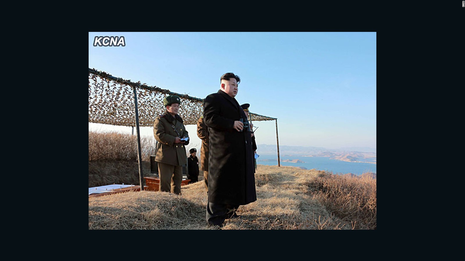 North Korean leader Kim Jong Un inspects the test-firing of a new type of "anti-ship rocket."