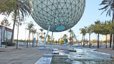 Large globe at the Seville Expo 92 site