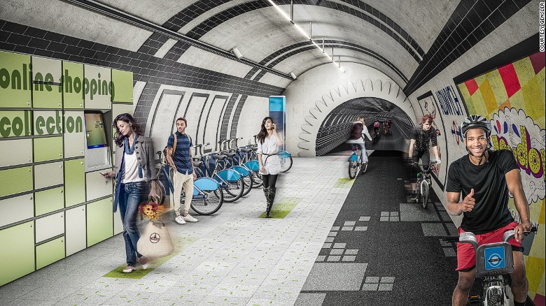 The London Underline concept seeks to transform the city's disused metro tunnels into a network of underground pathways for pedestrians and cyclists. London has 250 miles (400km) of metro tunnels and 18 