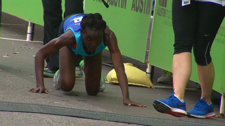 Marathon runner collapsed and then ....