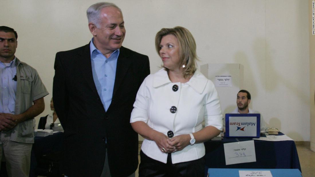 Netanyahu and his wife, Sara, are seen at a polling station in Jerusalem on August 14, 2007. He was re-elected as head of the Likud party.