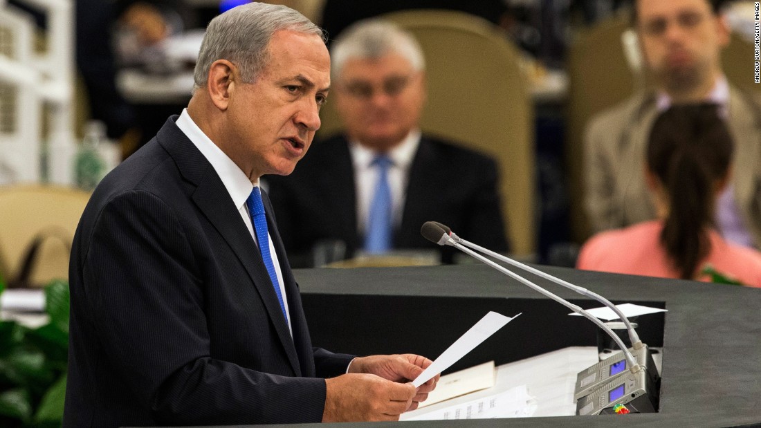 Netanyahu speaks at the U.N. General Assembly on October 1, 2013. He accused Iranian President Hassan Rouhani of seeking to obtain a nuclear weapon and described him as &quot;a wolf in sheep's clothing, a wolf who thinks he can pull the wool over the eyes of the international community.&quot;