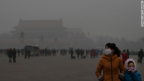 Air pollution in Beijing, 2013.