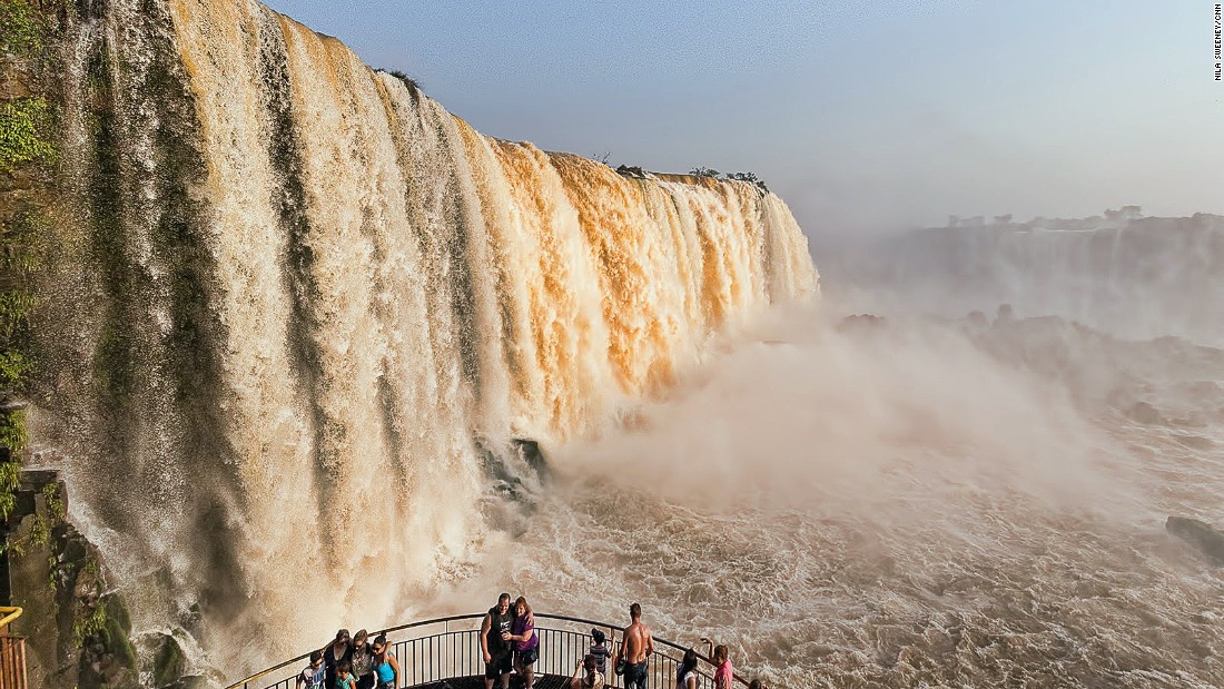 The best time to visit the Iguazu Falls is early in the morning before crowds arrive. 