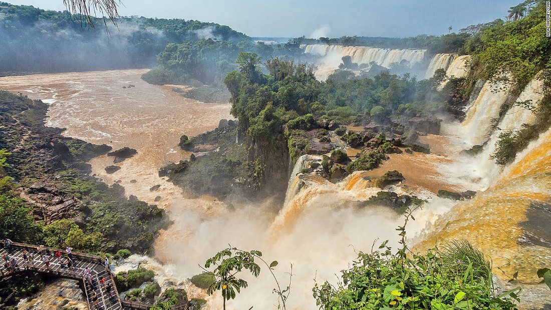 Devil&#39;s Throat is the centerpiece of Iguazu Falls, attracting the most visitors. The place to experience the raw power of the cascade, it&#39;s 150 meters wide and 700 meters long.