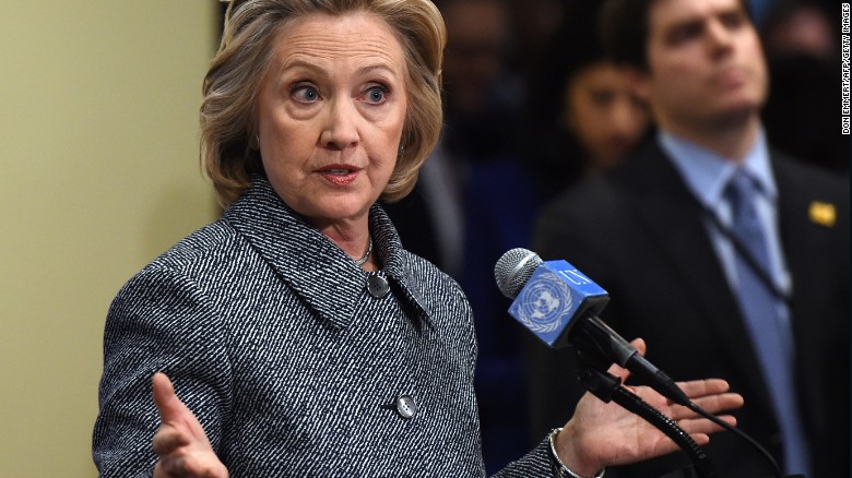 Hillary Clinton answers questions from reporters March 10, 2015 at the United Nations in New York. Clinton admitted that she made a mistake in choosing, for convenience, not to use an official email account when she was secretary of state. 