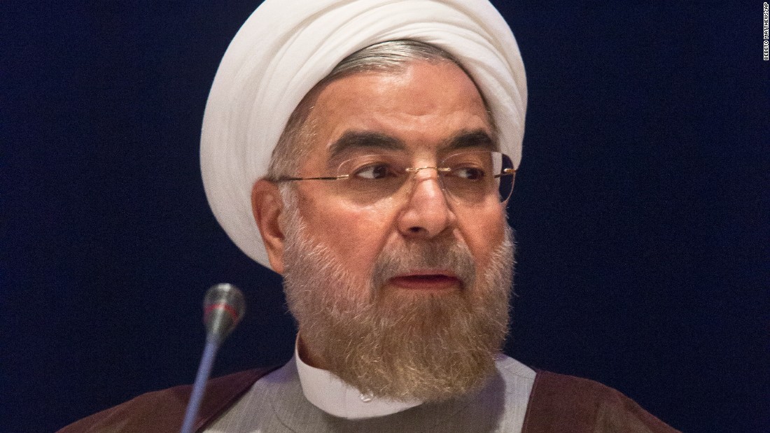 Iranian President Hassan Rouhani speaks in September during a news conference in New York.