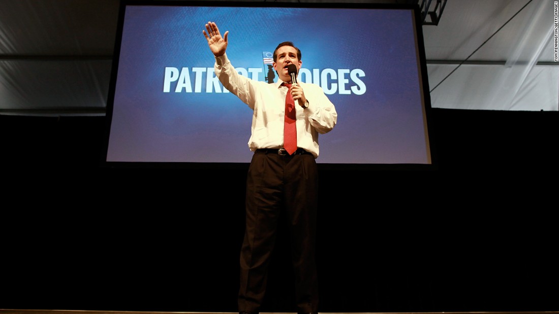 Then-Senate Republican Candidate and Texas Solicitor General Cruz speaks at the 'Patriots for Romney-Ryan Reception' on August 29, 2012, in Tampa, Florida.