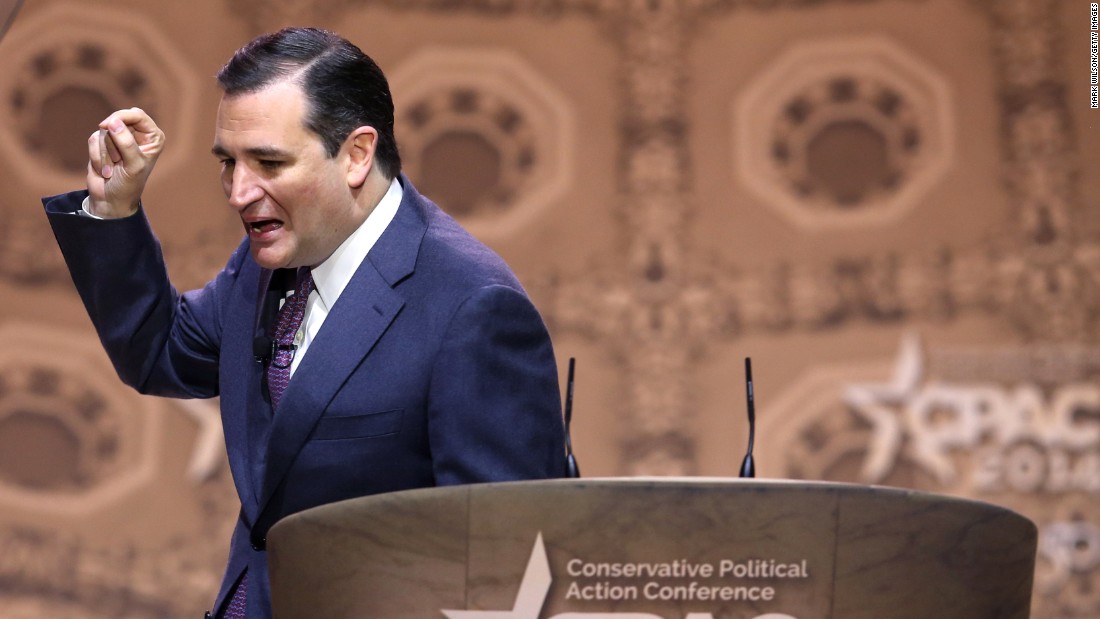 Cruz speaks at the CPAC on March 6, 2014, in National Harbor, Maryland.