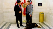 Paralympian Brad Snyder poses with Rubio during a Team USA Congressional visit in November 2013.
