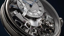 Breguet Tradition Automatique Seconde Rétrograde 7097, which was announced last year, made its formal debut at Baselworld. The inside-out design allows the wearer -- or admirer -- to see the watch's inner mechanisms in action.