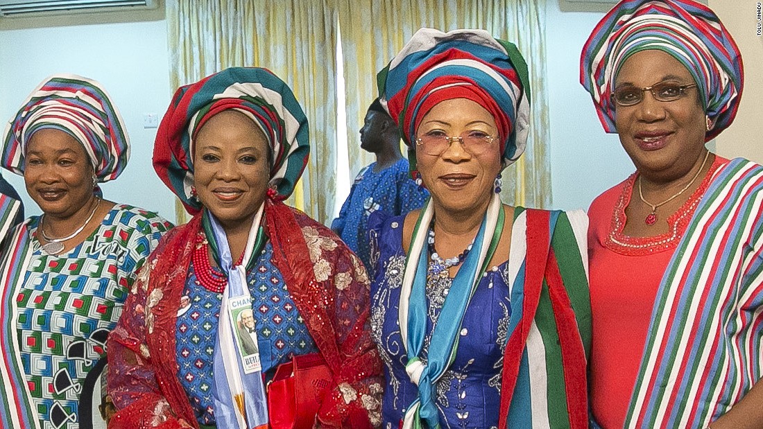Ladies dress up for an APC rally in Lagos on January 30.