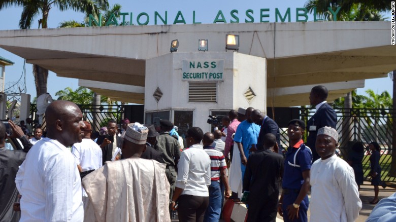Entrance to the National Assembly, home to Nigeria&#39;s parliament (file photo).
