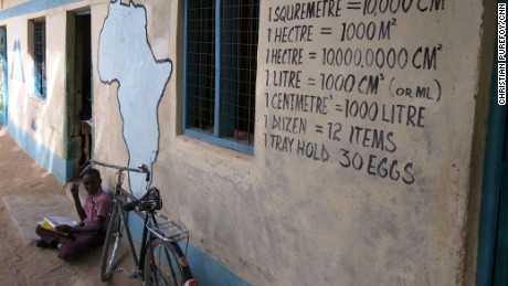 Lessons and metrics are graphically illustrated on some of the school walls.﻿