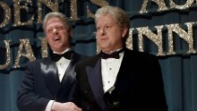 President Bill Clinton laughs with lookalike Darrell Hammond at the annual dinner of the Radio and Television Correspondents' Association in 1997. Hammond portrayed Clinton on "Saturday Night Live."
