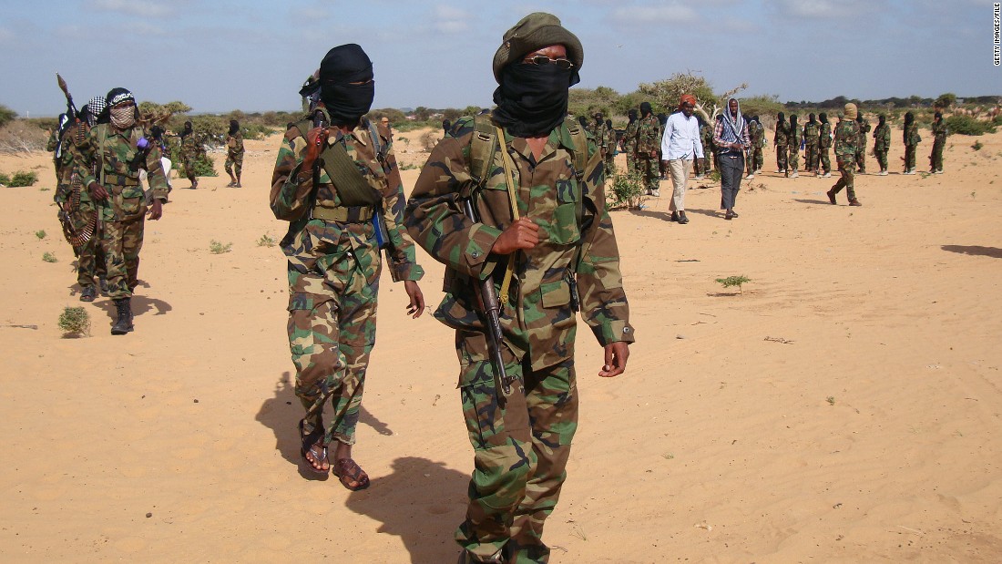Somalia&#39;s Al-Shebaab, whose fighters are seen here in a file picture, has claimed responsibility for the blast.