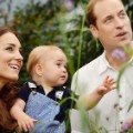 Catherine, Duchess of Cambridge holds Prince George as he and Prince William, Duke of Cambridge&#39;s look on while visiting the Sensational Butterflies exhibition at the Natural History Museum on July 2, 2014 in London, England. The family released the photo ahead of the first birthday of Prince George on July 22