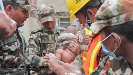 Rescued, dust-covered infant offers hope