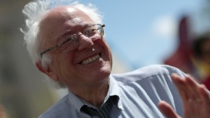 Sanders participates in a &quot;Don&#39;t Trade Our Future&quot; march organized by the group Campaign for America&#39;s Future on April 20 in Washington. Click through for other photos from his career.