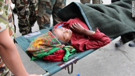 Helicopter reaches devastated villagers in remote countryside