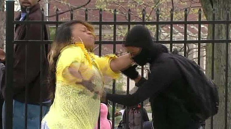 Baltimore mom who slapped son: &#39;Put that brick down!&#39;
