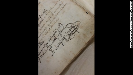 This is how Father Serra signed his name on a letter about the value of prayer to another Franciscan friar, Fermin Francisco de Lasuen.